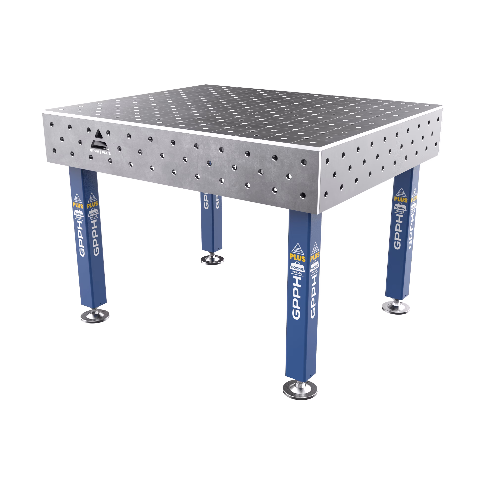 Table de soudage PLUS Taille - 1200x1000mm, Grille - diagonale, Système - Φ16, Pieds - sur pieds