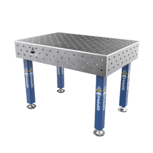 Schweißtisch PLUS Größe - 1200x800mm, Raster - diagonal, System - Φ16, Beine - Auf Füßen