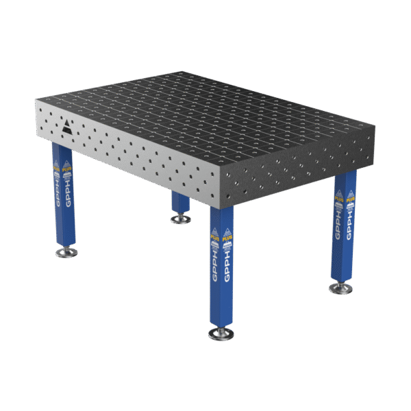 Stół Spawalniczy PLUS Rozmiar - 1500x1000mm, Siatka - diagonalna, System - Φ16 Nogi - Na stopach