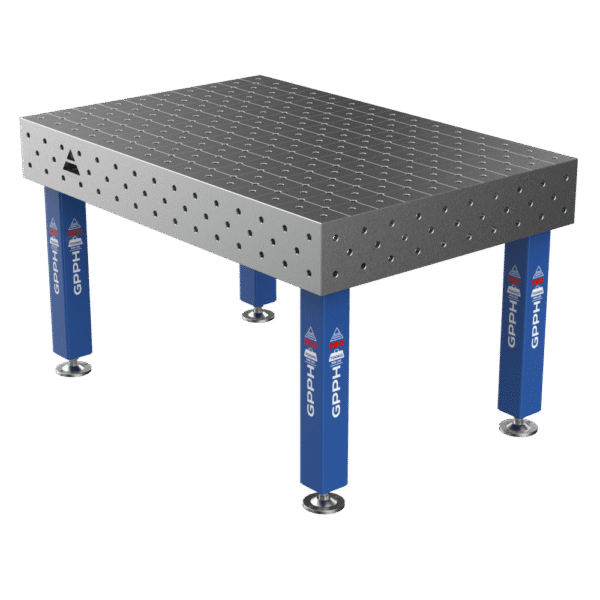 Table de soudage PRO System - Φ16, dimensions - 1500 x 1000 mm, pieds - sur socles, grille - DIAGONALE