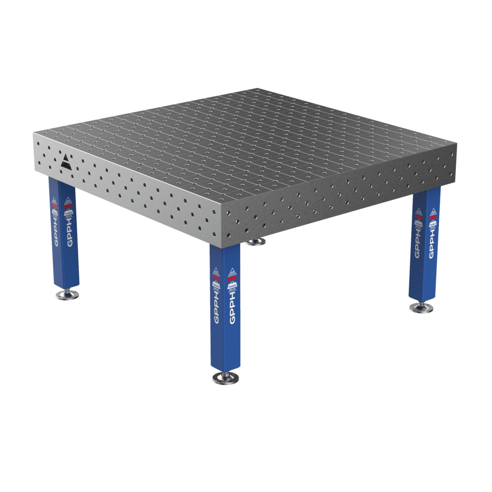 Hegesztőasztal PRO rendszer - Φ16, Méret - 1500x1480 mm, Lábak - Lábakon, Háló - DIAGONÁLIS