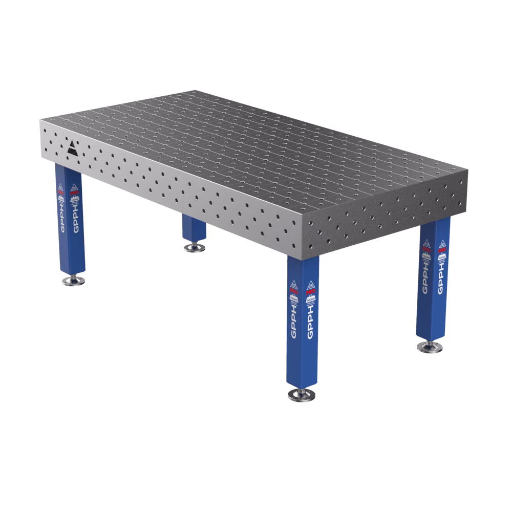 Zavarivački stol PRO Sustav - Φ16, Veličina - 2000x1000mm, Noge - na nogama, Mreža - dijagonalna