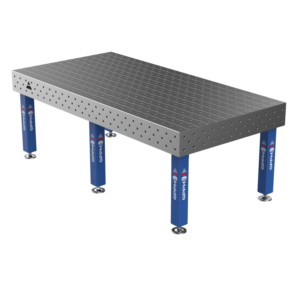 GPPH Stół Spawalniczy PRO na stopach 2400x1200 mm fi16 mm siatka diagonalna