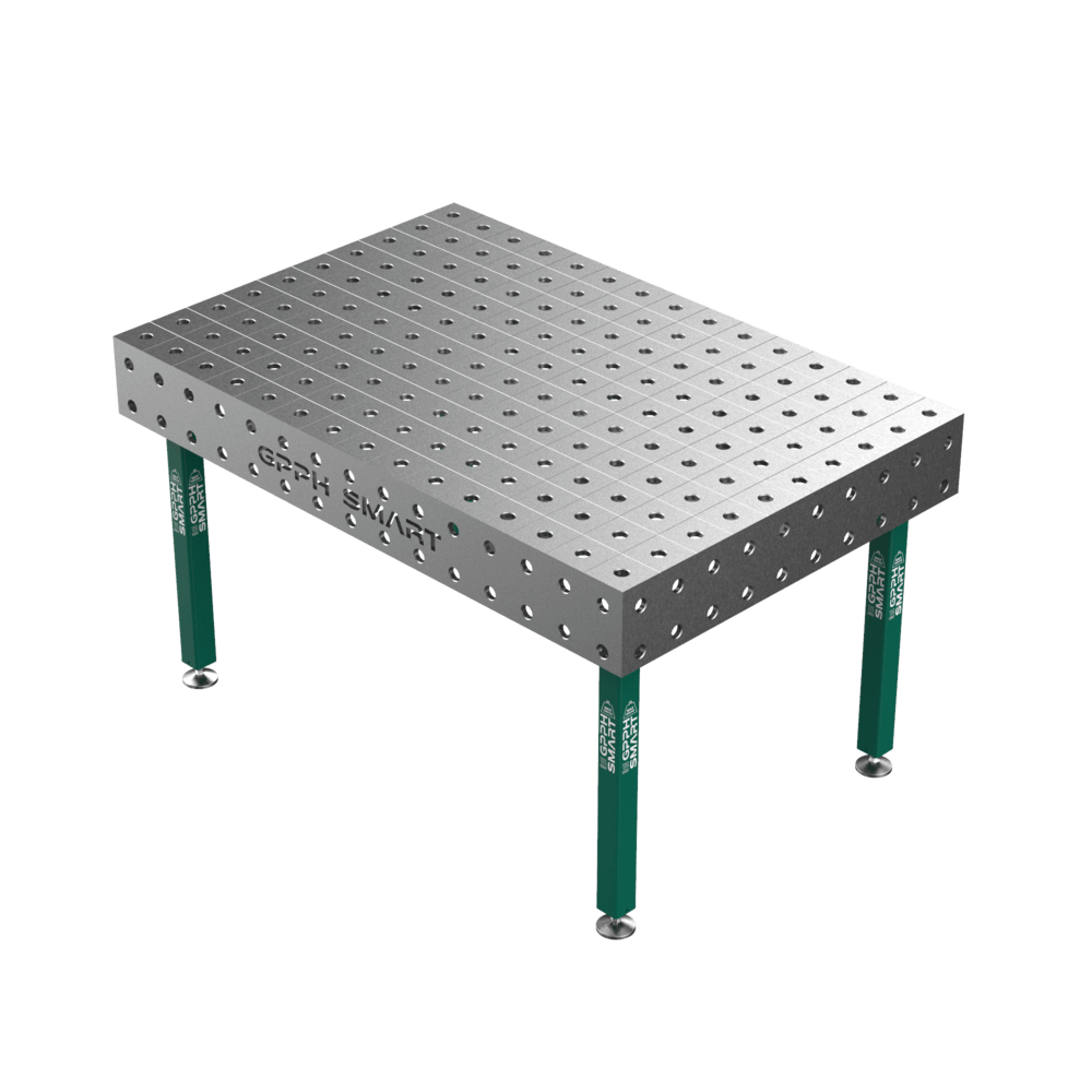 Stół Spawalniczy GPPH SMART 12 mm na stopach 1500x1000 mm fi28 mm siatka 100x100 mm