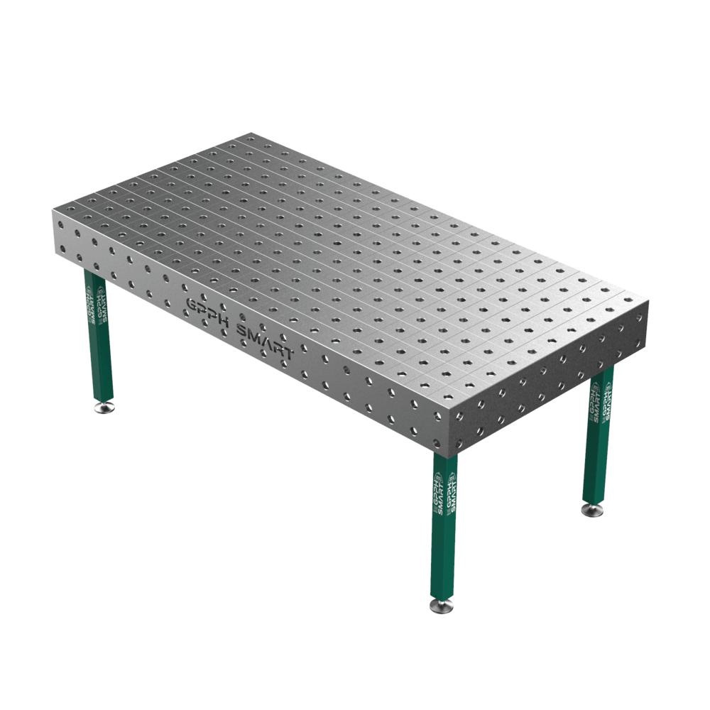 Stół Spawalniczy GPPH SMART 15 mm na stopach 2000x1000 mm fi28 mm siatka 100x100 mm