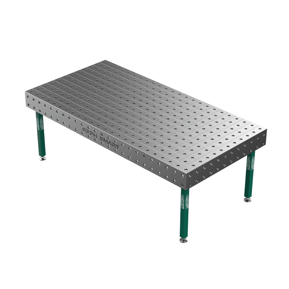 Stół Spawalniczy GPPH SMART 15 mm na stopach 2400x1200 mm fi28 mm siatka 100x100 mm