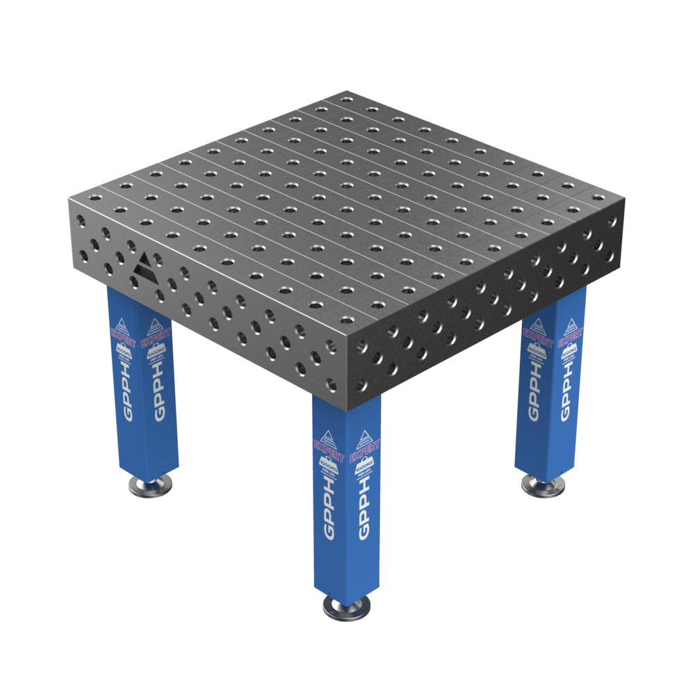 Stół Spawalniczy EXPERT na stopach 1000x1000 mm fi28 mm siatka 100x100 mm