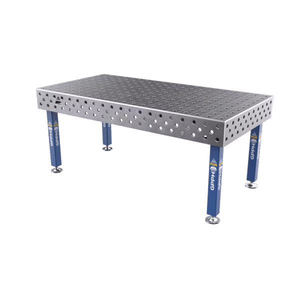 Schweißtisch PLUS Gitter - 100x100mm, System - Φ28, Größe - 2000x1000mm, Beine - Auf Füßen