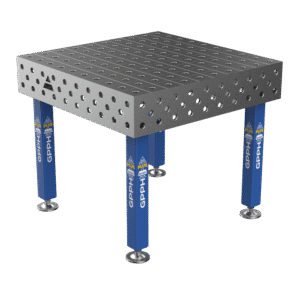 Stół Spawalniczy PLUS Rozmiar - 1000x1000mm, Siatka - 100x100mm, System - Φ28, Nogi - Na stopach