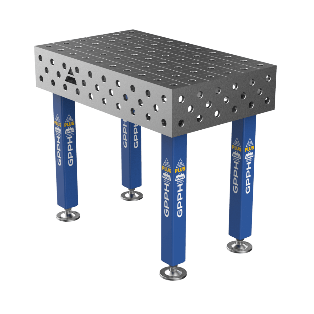 Welding table PLUS Size - 1000x600mm, Grid - 100x100mm, System - Φ28, Legs - On feet