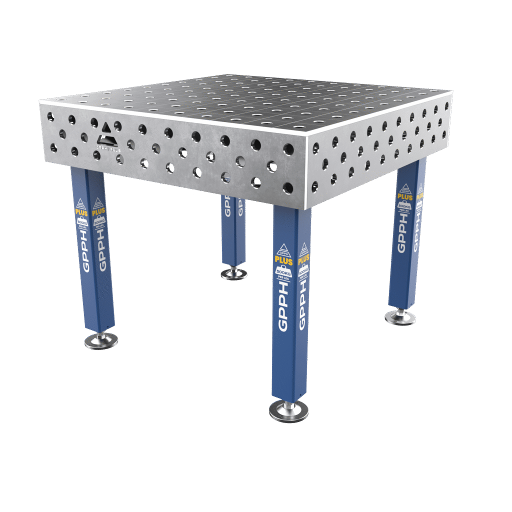 Mesa de soldadura PLUS Tamaño - 1000x1000mm, Cuadrícula - 100x100mm, Sistema - Φ28, Patas - sobre pies