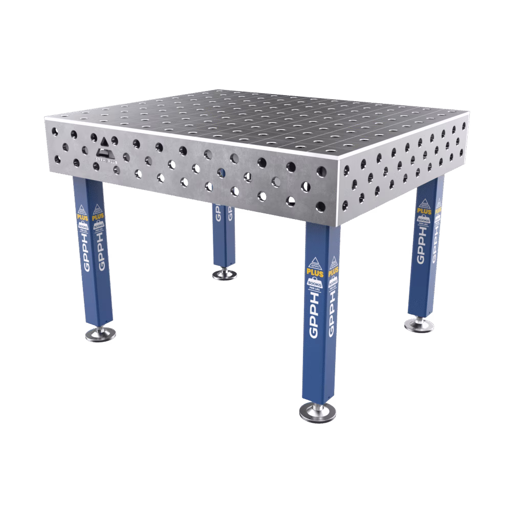 Schweißtisch PLUS Größe - 1200x1000mm, Raster - 100x100mm, System - Φ28, Beine - auf Füßen