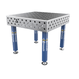 Mesa de soldadura PLUS Rejilla - 100x100 mm, Sistema - Φ28, Tamaño - 1200x1200 mm, Patas - Sobre pies