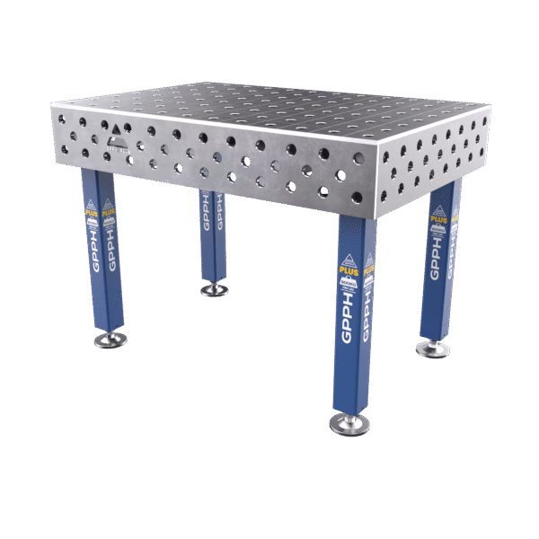 Table de soudage PLUS Dimensions : 1200 x 800 mm, grille : 100 x 100 mm, système : Φ28, pieds : sur patins