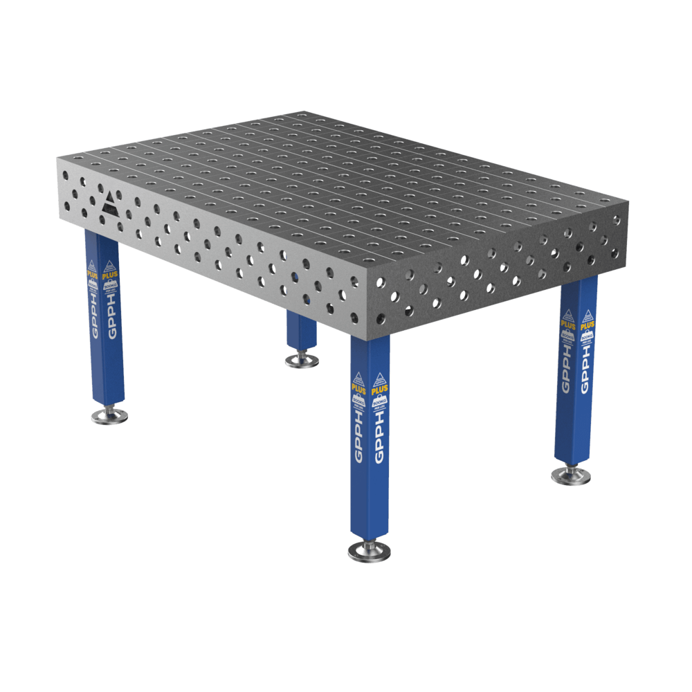 Stół Spawalniczy PLUS Siatka - 100x100mm, System - Φ28, Rozmiar - 1500x1000mm, Nogi - Na stopach