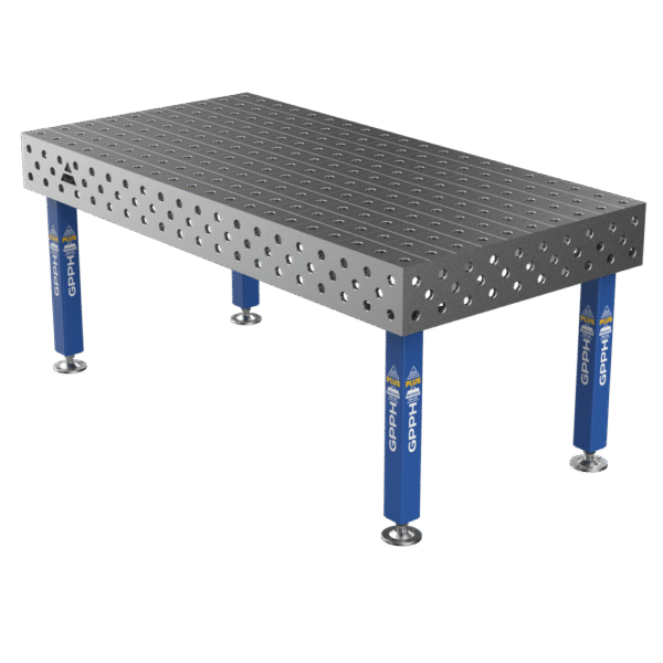 Stół Spawalniczy PLUS Siatka - 100x100mm, System - Φ28, Rozmiar - 2000x1000mm, Nogi - Na stopach