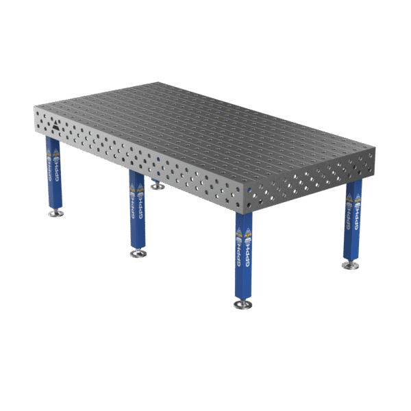 Welding Table PLUS Grid - 100x100mm, System - Φ28, Size - 2400x1200mm, Legs - On feet