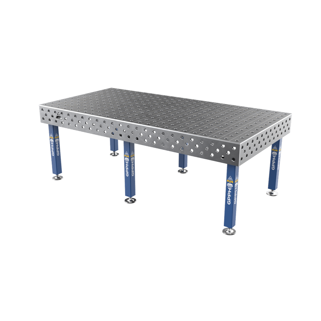 Schweißtisch PLUS Raster - 100x100mm, System - Φ28, Größe - 2400x1200mm, Beine - Auf Füßen