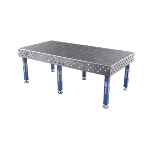 Mesa de soldadura PLUS Rejilla - 100x100 mm, Sistema - Φ28, Tamaño - 2400x1200 mm, Patas - Sobre pies