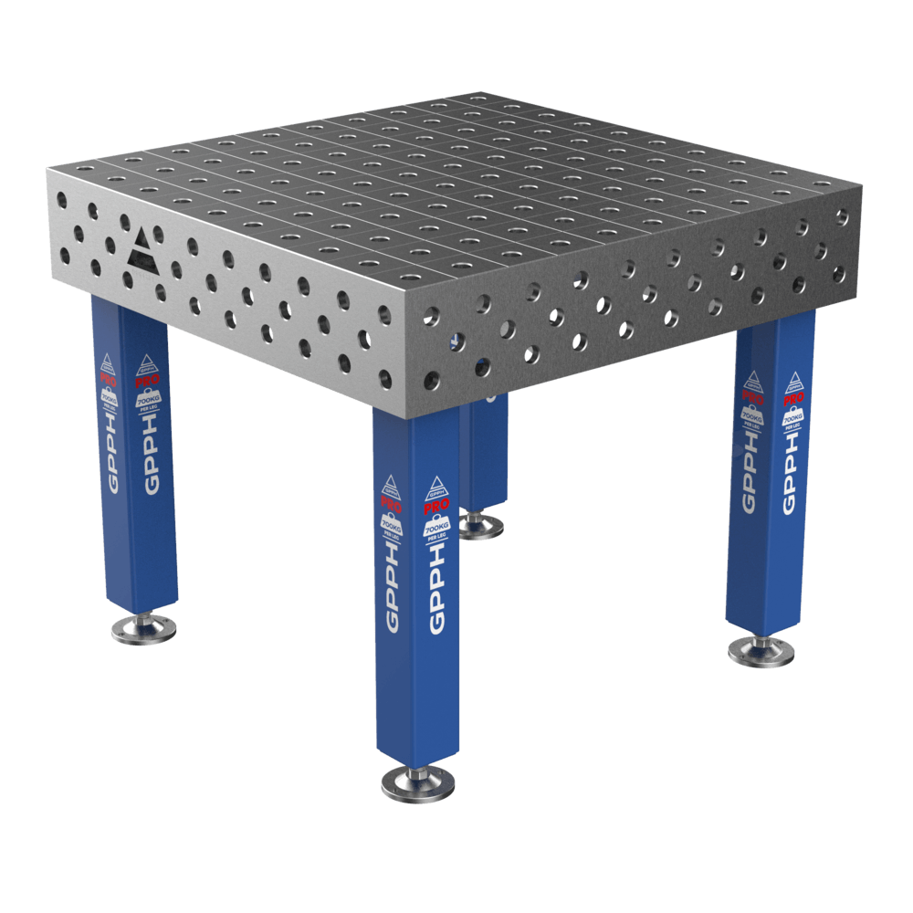 Stół Spawalniczy PRO na stopach 1000x1000 mm fi28 mm siatka 100x100 mm