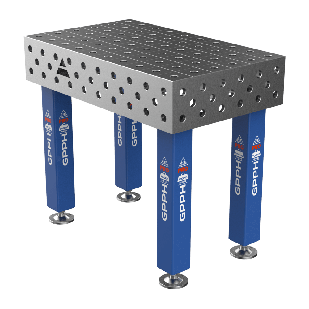 Stół Spawalniczy PRO na stopach 1000x600 mm fi28 mm siatka 100x100 mm