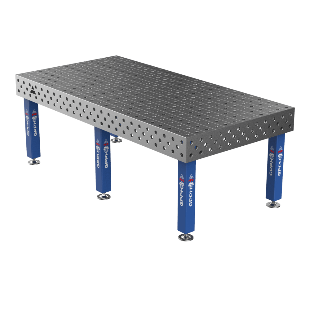 Stół Spawalniczy PRO na stopach 2400x1200 mm fi28 mm siatka 100x100 mm