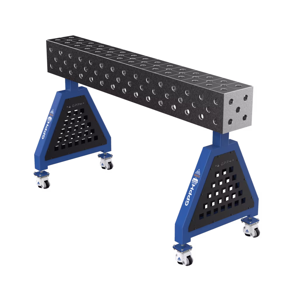 Schweißstütze TRESTLE EXPERT auf Füßen 1500x200x200 mm Ø28 mm diagonales Raster