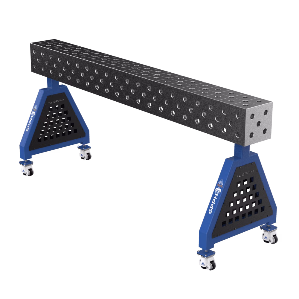 Lassteun TRESTLE EXPERT op wielen 2000x200x200 mm fi 28 mm diagonale raster