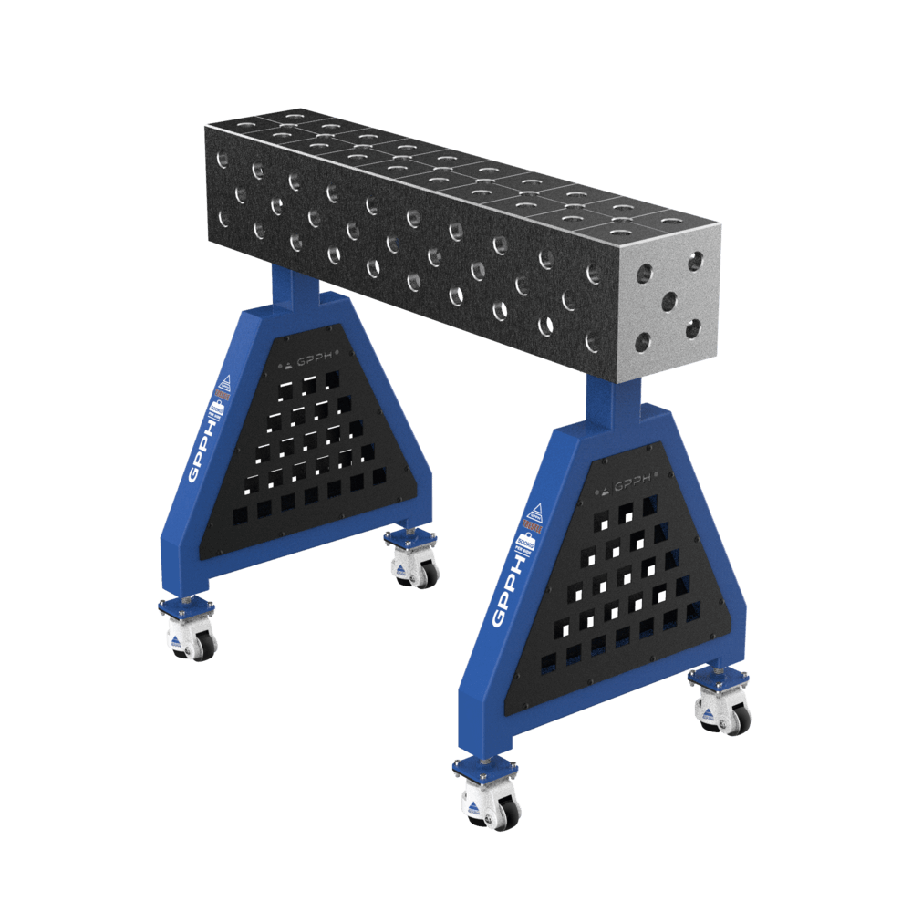 GPPH support de soudage TRESTLE PLUS sur roues 1000x200x200 mm diamètre 28 mm grille diagonale