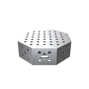 Stół spawalniczy ośmiokątny OCT INOX z blatem PLUS 600x600 mm fi28 mm siatka diagonalna