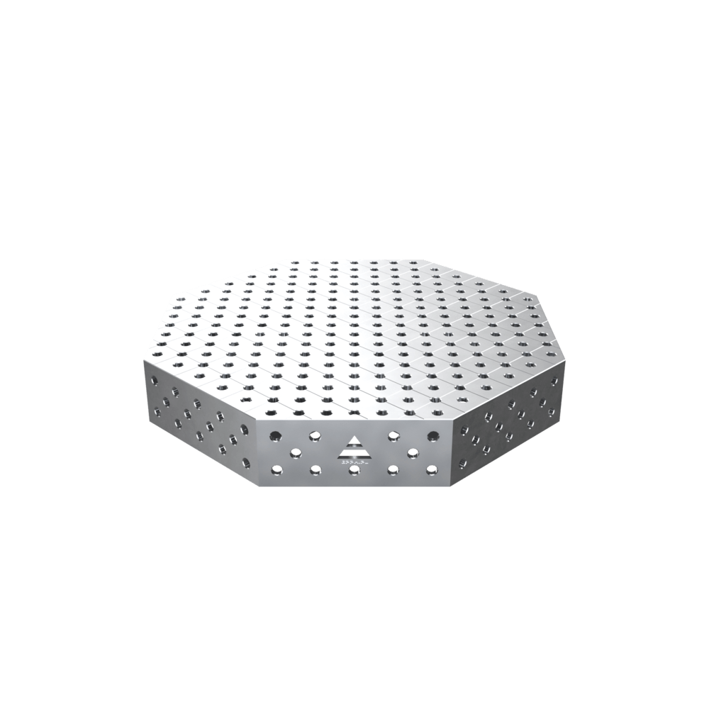 Stół spawalniczy ośmiokątny OCT INOX z blatem PRO 1200x1200 mm fi28 mm siatka diagonalna
