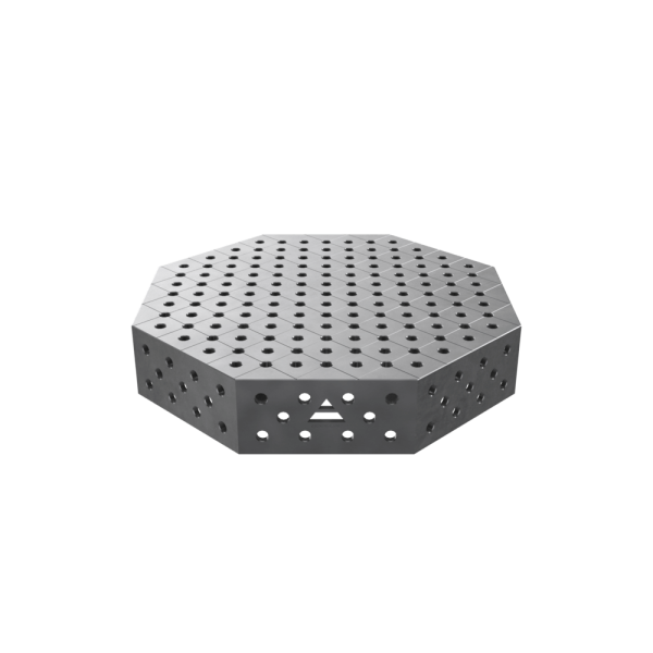 Stół spawalniczy ośmiokątny OCT z blatem PRO 1000x1000 mm fi28 mm siatka diagonalna