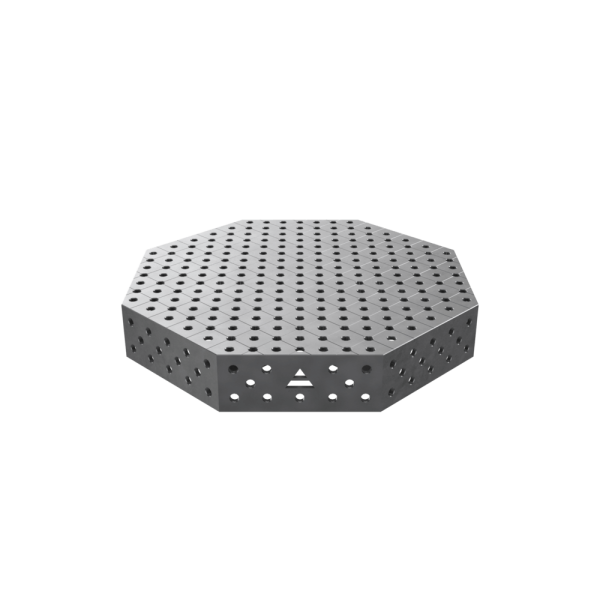 Stół spawalniczy ośmiokątny OCT z blatem PRO 1200x1200 mm fi28 mm siatka diagonalna