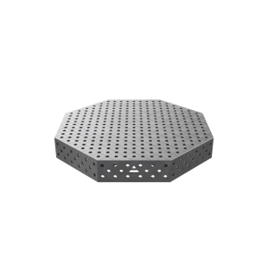 Achthoekige lastafel OCT met PRO-blad 1400x1400 mm fi28 mm diagonaal raster