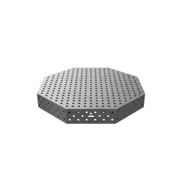 Stół spawalniczy ośmiokątny OCT z blatem PRO 1400x1400 mm fi28 mm siatka diagonalna