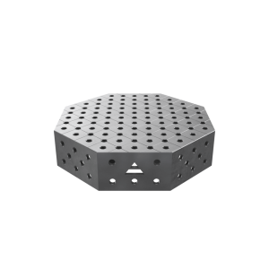 Table de soudage octogonale OCT avec plateau PRO 800x800 mm fi28 mm grille diagonale