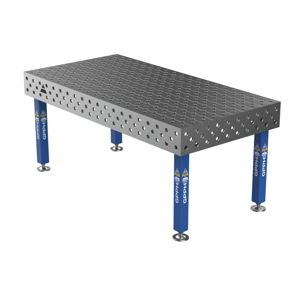 Welding table PLUS Size - 2000x1000mm, Grid - diagonal, System - Φ28, Legs - On feet