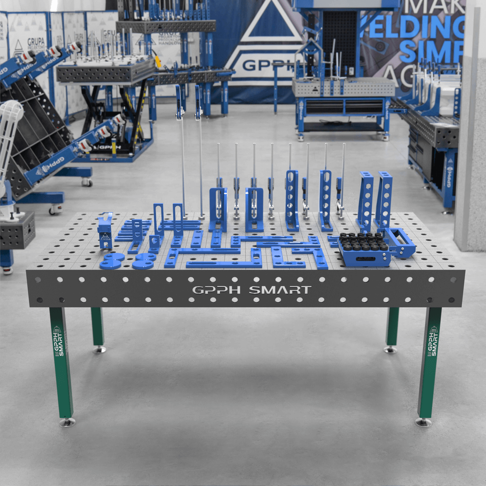 GPPH SMART 12 welding table, φ28, 100x100 mm, 2000x1000 mm, on feet + M tool kit
