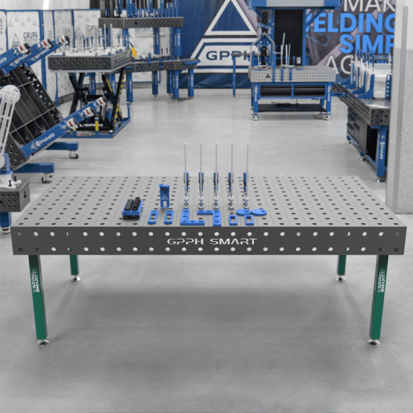 Mesa de soldadura GPPH SMART 12 φ28 100x100 mm 2400x1200 mm con patas + Juego de herramientas 2XS