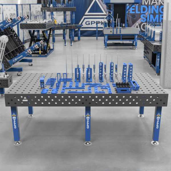 GPPH PLUS welding table φ28 grid 100x100mm 2400x1200 mm on feet with tool set M