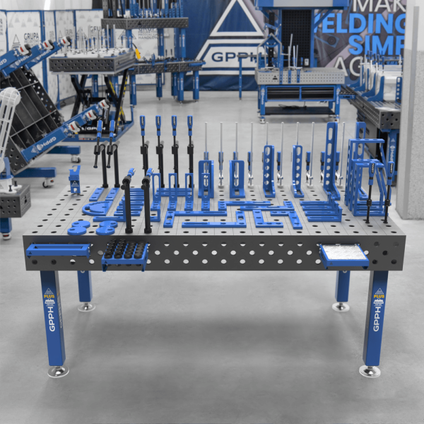 GPPH PLUS welding table φ28 mesh 100x100mm 2000x1000 mm on legs with tool set L