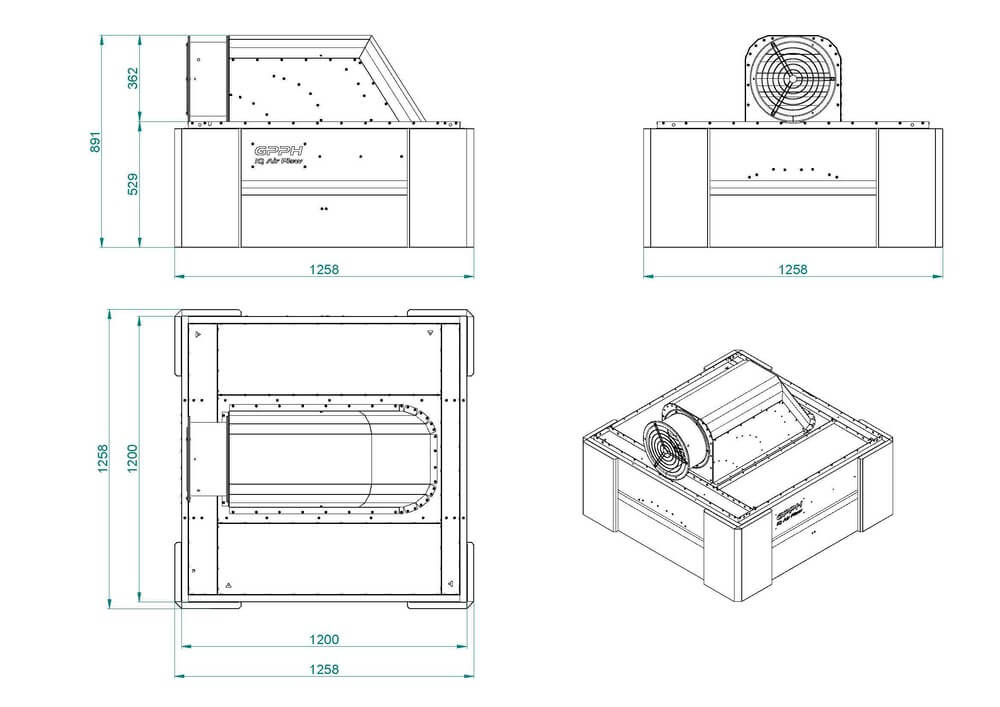 IQ Air Flow Hotte de soudage avec ventilateur 1200x1200 mm documentation technique
