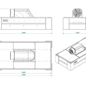 IQ Air Flow Svařovací digestoř s ventilátorem 2400x1200 mm technický výkres