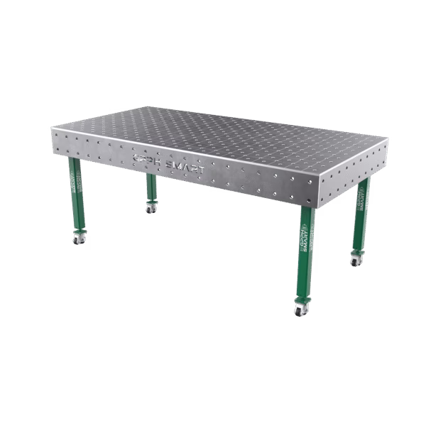 Schweißtisch SMART Gitter - diagonal, System - Φ16, Größe - 2000x1000mm, Beine - Auf Rädern, Tischplatte - 12mm