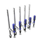 Set of 5 Clamping clamps for welding tables