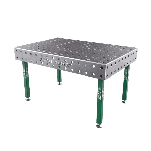 Schweißtisch SMART Gitter - 100x100mm, System - Φ28, Größe - 1500x1000mm, Beine - Auf Füßen, Tischplatte - 12mm