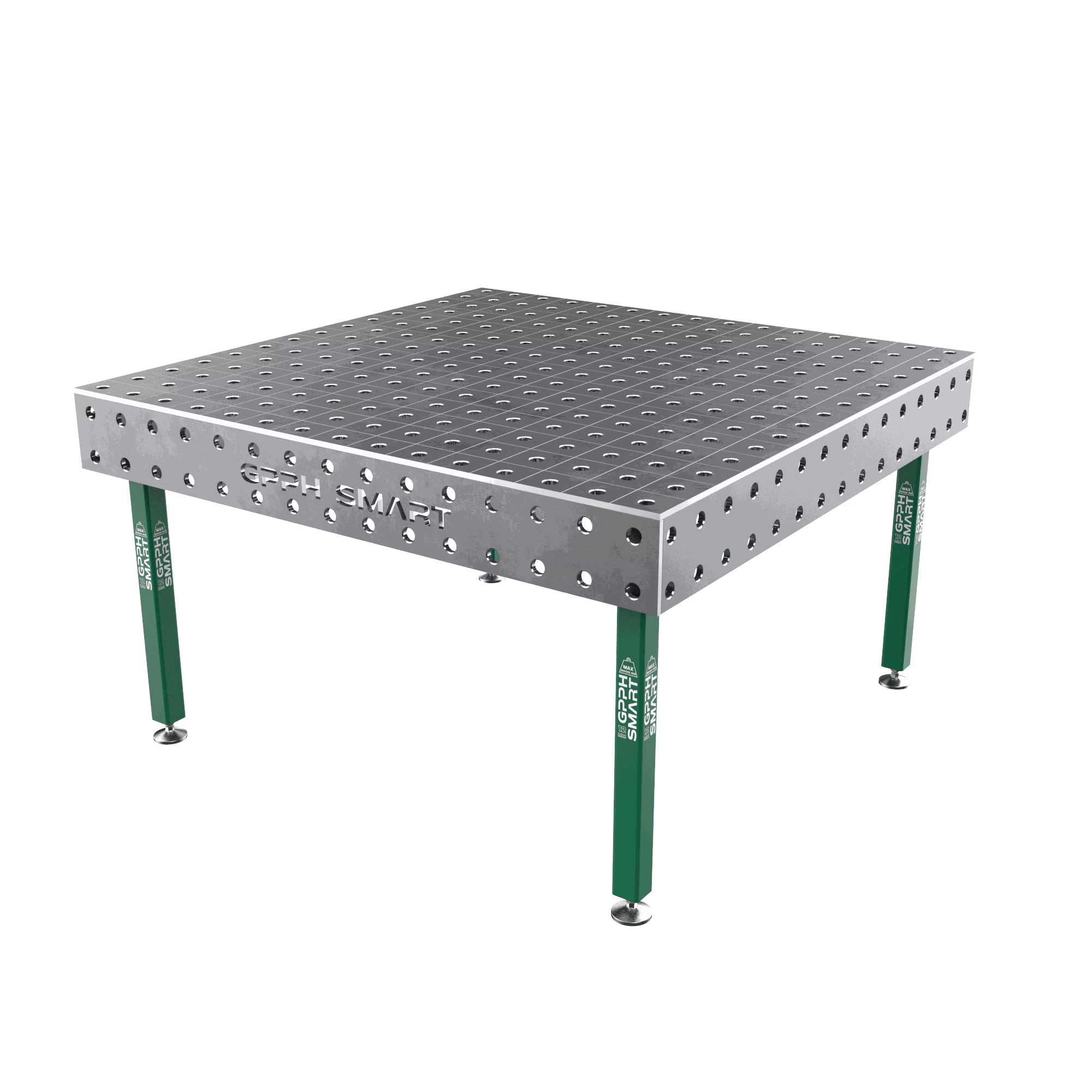 Schweißtisch SMART Gitter - 100x100mm, System - Φ28, Größe - 1500x1480mm, Beine - Auf Füßen, Tischplatte - 12mm