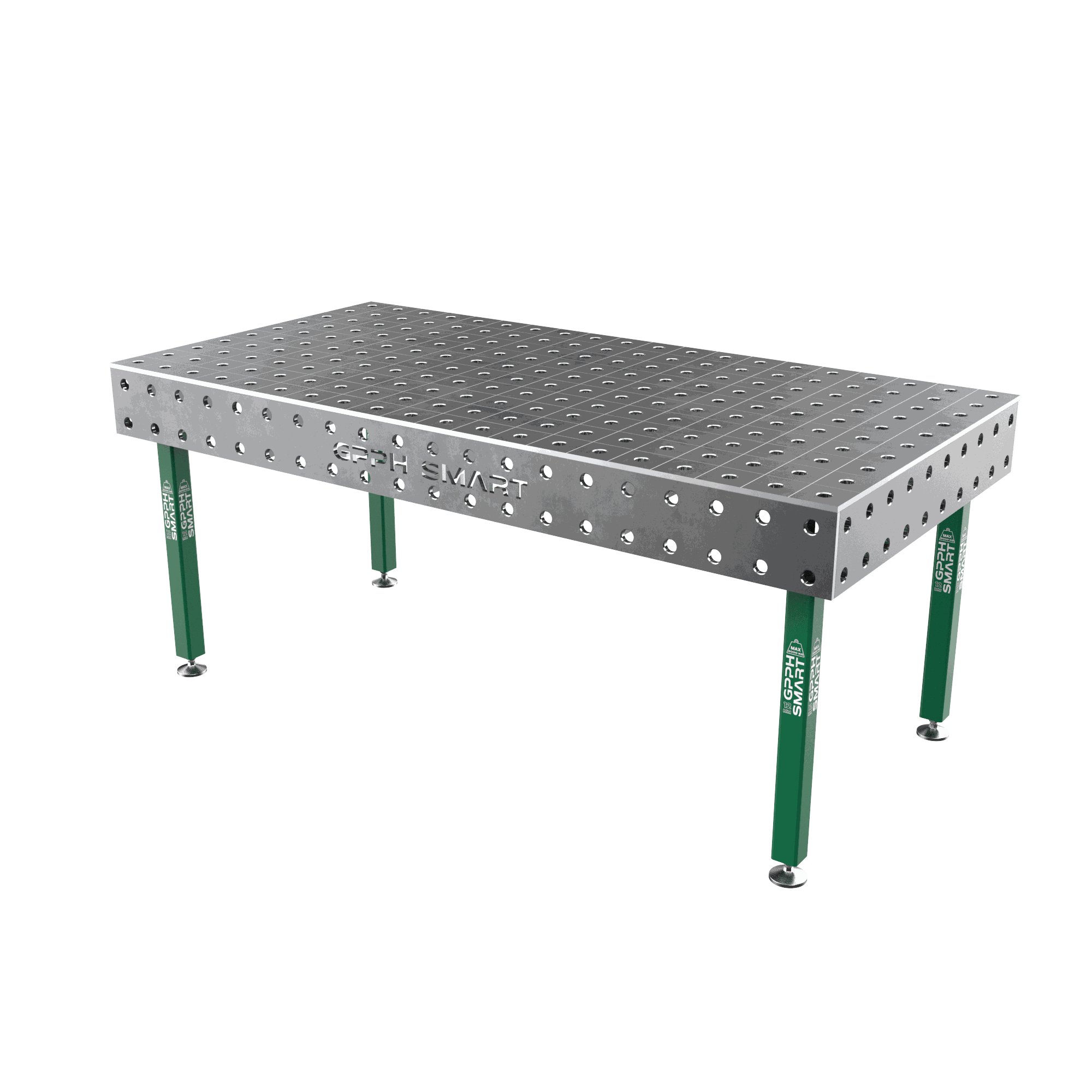 Schweißtisch SMART Gitter - 100x100mm, System - Φ28, Größe - 2000x1000mm, Beine - Auf Füßen, Tischplatte - 12mm