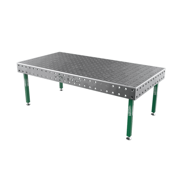Svařovací stůl SMART Mřížka - 100x100mm, Systém - Φ28, Rozměr - 2000x1000mm, Nohy - Na patkách, Deska - 15mm