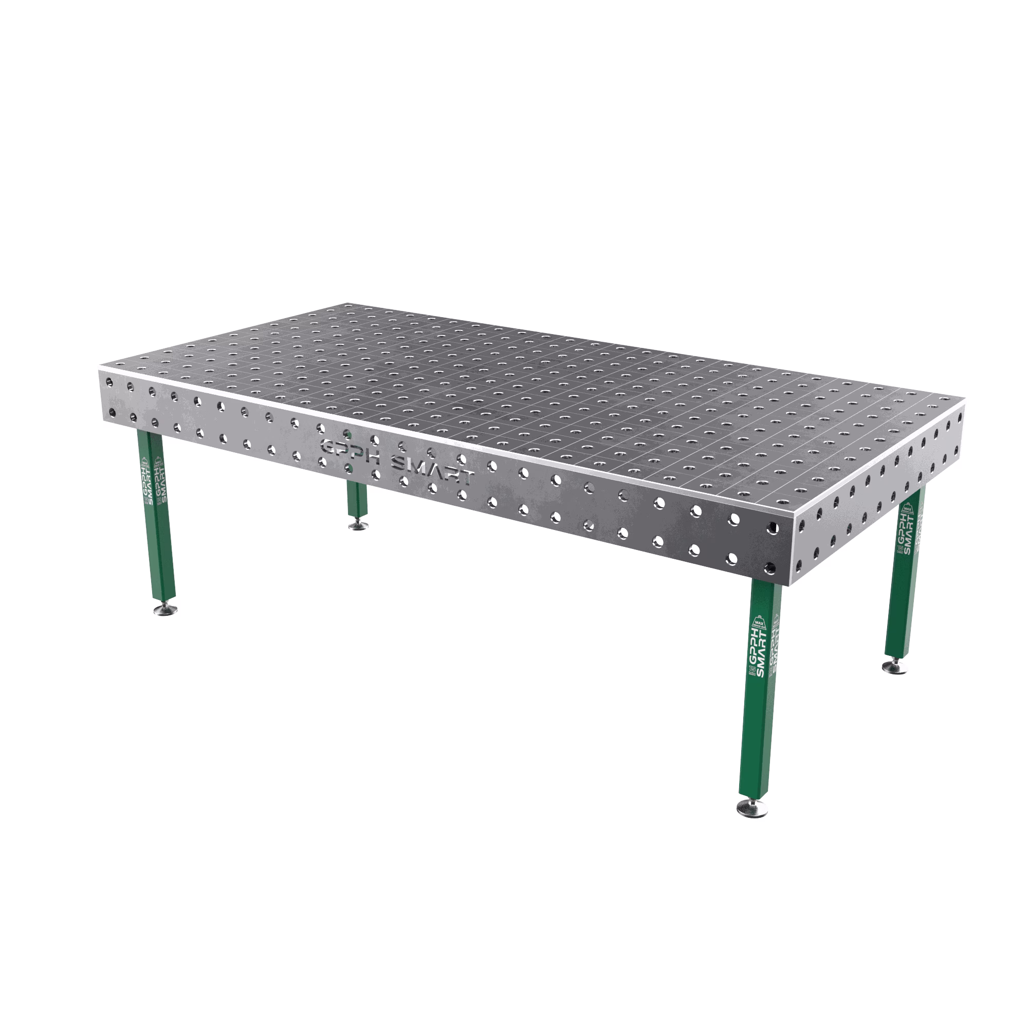 Schweißtisch SMART Gitter - 100x100mm, System - Φ28, Größe - 2000x1000mm, Beine - Auf Füßen, Tischplatte - 15mm
